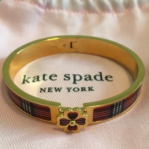 Kate Spade New York Heritage Spade Foliage Plaid Hinged Bangle. Never worn.